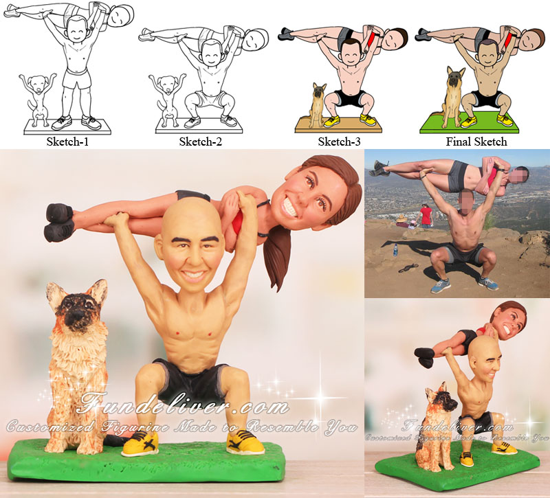 Overhead Squat CrossFit Wedding Cake Toppers